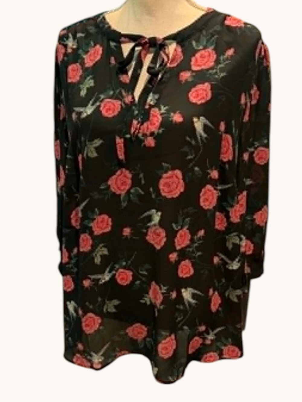 CATHERINE MALANDRINO Women's 1X Floral Blouse